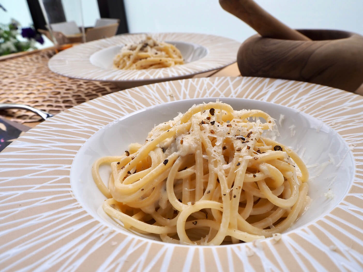 パスタ鍋　ロマーノ キタッラのカーチョ・エ・ぺぺ（ペコリーノ・ロマーノと黒胡椒