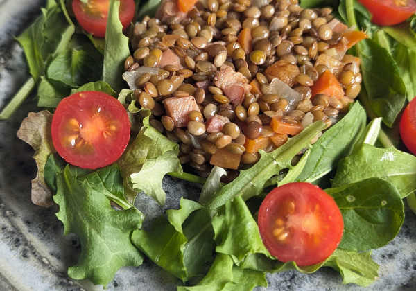 レンズ豆のリースサラダ