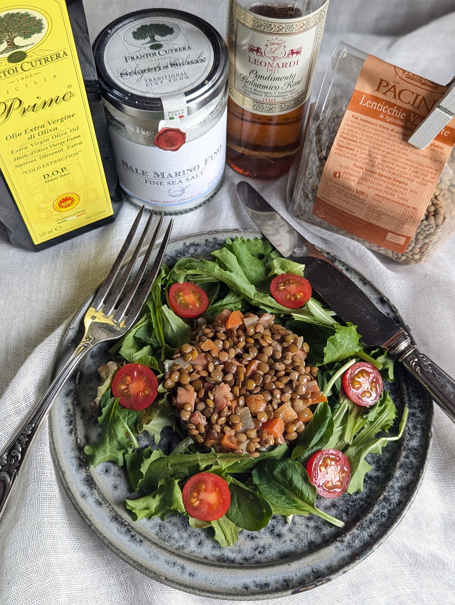 レンズ豆のリースサラダ