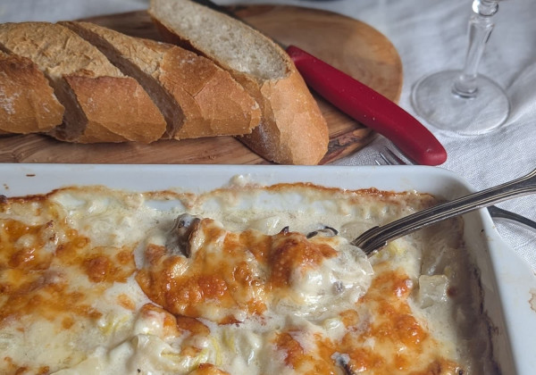 牡蠣と白菜のクリームグラタン