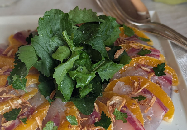 鯛とでこぽんのカルパッチョ